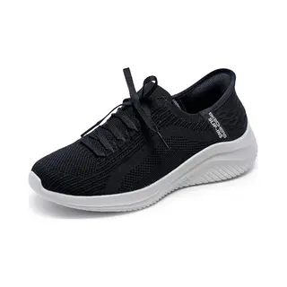 Skechers Women's Ultra Flex 3.0 Brilliant Path Slipper, Black Knit/White Trim, 6 Uk
