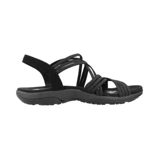 Skechers Reggae Slim Sunnyside Bbk Black Womens Walking Sandals 163185 In A Plain Textile In Size 8