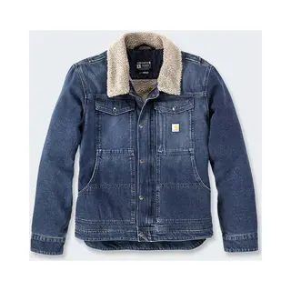 Carhartt, Mannen, Lichtgewicht Jassen, Kurtka Jeansowa Denim Sherpa Beuken, Bruin, Beige, (M)