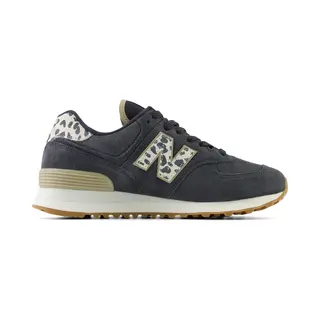 New Balance For Woman. WL574V2 Leather Sneakers 574 Black (36), Flat, Laces, Casual