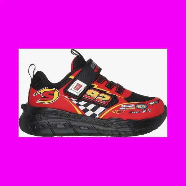 Skechers Skech Tracks Bungee Bkrd Black Red Kids Trainers 402303N In A Plain Man-made In Size 26 thumbnail