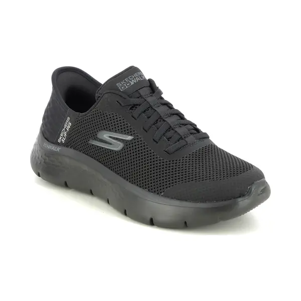 Skechers Slip Ins Go Walk Bungee Bbk Black Womens Trainers 124836 In A Plain Textile In Size 6.5 thumbnail