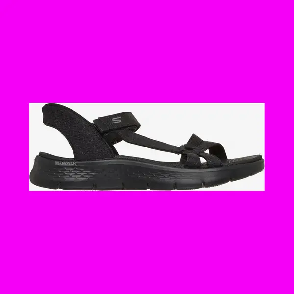 Skechers Women's Go Walk Flex Sandal Illuminate Sandals, Black, 8 thumbnail