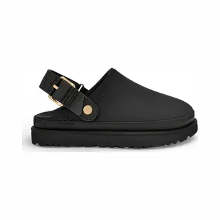 Ugg Für Damen. 1169590 Goldenstar Villa Leder Clogs Schwarz (40), Wohnung, Schnalle, Lässig