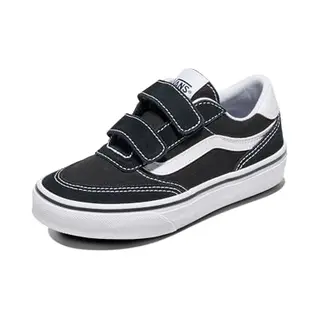 Vans Brooklyn Ls V Sneakers, Uniseks, Kinderen, Zwart En Wit Suède Canvas, 34 Eu
