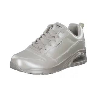 Skechers Women's Uno Galactic Gal Sneaker, Off White Duraleather/Jersey, 6 Uk