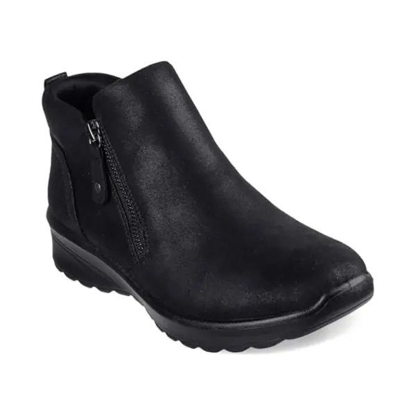 Skechers Women's Lovely Vibe Fall In Bloom Ankle Boot, Black Microleather, 6 Uk thumbnail