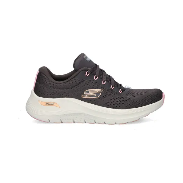 Skechers Women's Arch Fit 2.0 Big League Sneaker, Pewter Mesh/Multi Trim, 6 Uk thumbnail