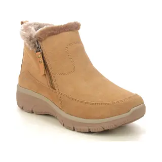 Skechers Easy Going Cool Zip Enkellaarzen Voor Dames, Beige, 41 Eu