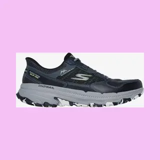 Skechers Men's Go Run Trail Altitude 2.0 Rocky Hill Slip-On Sneakers, Black And Gray Leather/Textile, 9.5 Uk