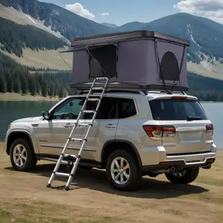Vevor Naturnest Hard Dakgordijn Voor 2-3 Personen, Hard Dakgordijn Met Telescopische Ladder En Dikke Matras, Waterdicht En Winddicht Voor Jeep Suv Van