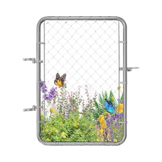Vevor Tuinpoort, 81 X 117 Cm, Verstelbare Deur Met Ruitgaas, Hekpoort Van Verzinkt Staal, Roestbestendig, Eenvoudige Installatie, Voor Boerderij,