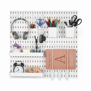 Vevor Werkzeugwand, 28 X 28 Cm, 4er-Set, Kunststoff-Stecktafel-Wand-Organizer-Set Mit Zubehör, Für Garage, Werkzeugaufbewahrung, Küche, Wohnzimmer,