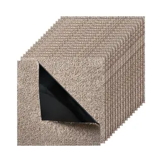 Vevor Tapijttegels 18x18 Inch, 10 Stuks Peel And Stick Tapijt Vierkant Tapijt, Zelfklevend Commercieel Vloerbedekking Zacht Gevoerd Voor Naadloze