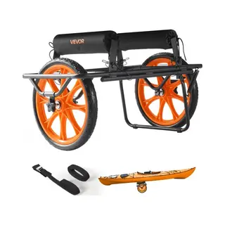 Vevor Kajakwagen, 150 Kg, Kanuwagen Mit 38, 1 Cm Vollgummireifen & Spanngurt, Bootswagen Zum Transportieren Von Kajaks, Kanus, Paddleboards,