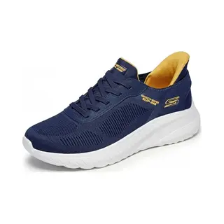 Skechers Men's Bobs Squad Chaos Solid Step Trainers, Navy Knit, 9 Uk