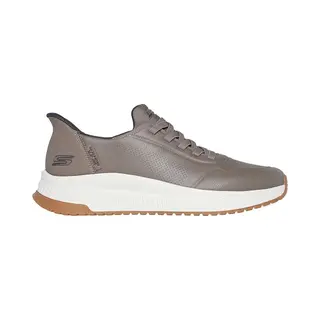 Skechers Men's Bobs Squad 4 Direct Step Slip-On Sneakers, Taupe Pu, 10 Uk