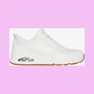 Skechers Women's Uno Banksia Slip-On, White, 6.5
