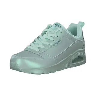Skechers Women's Uno Galactic Gal Sneaker, Mint Duraleather/Jersey, 5 Uk