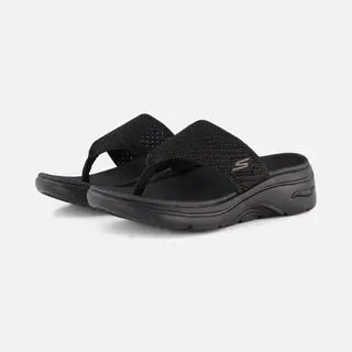 Skechers Women's Go Walk Arch Fit 2.0 Sandal Carrie Sandals/Thong Sandals, Black Textile, 9 Uk