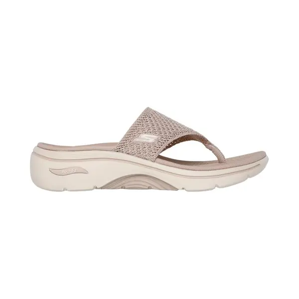 Skechers Go Walk Arch Fit Toe Post Tpe Taupe Womens Toe Post Sandals 140861 In A Plain Textile In Size 8 thumbnail