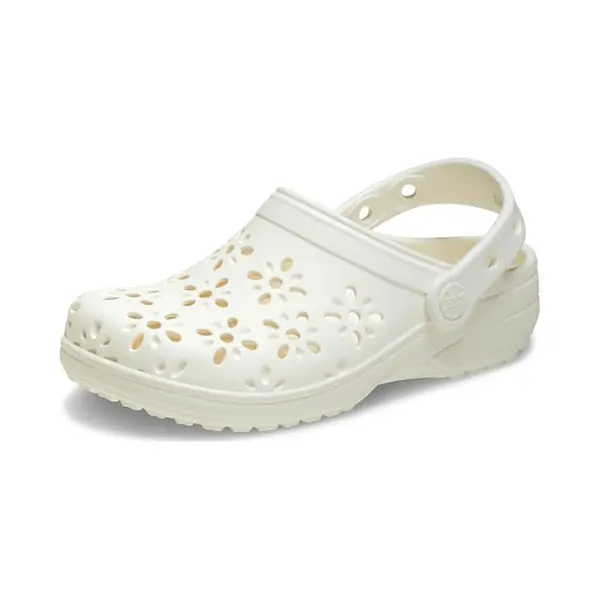 Crocs Classic Floral Cut-Out Clog Chalk Size 5 Uk Men/ 6 Uk Women thumbnail