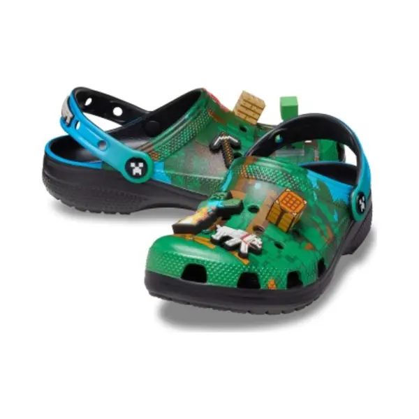 Crocs Clogs 'Minecraft' Ombergrijs / Lichtgrijs / Spar / Zwart thumbnail