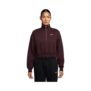 Nike Damen W Nsw Phnx Flc Qz Crop, Burgundy Crush/Sail, S
