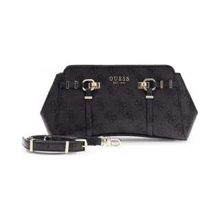 Guess Schoudertas Leona Logo Girlfriend Xbody Coal Logo Donkergrijs