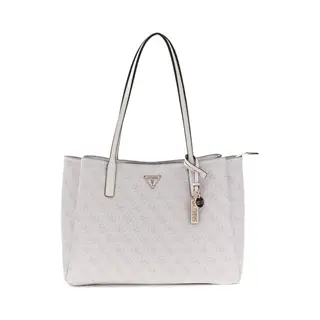 Guess Schultertasche Businesstasche Mit Laptopfach Noelle Ii Tech Tote Bone Logo Hellgrau