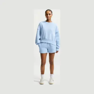 Nike Phoenix Fleece Damesshorts Met Halfhoge Taille (10 Cm) - Blauw