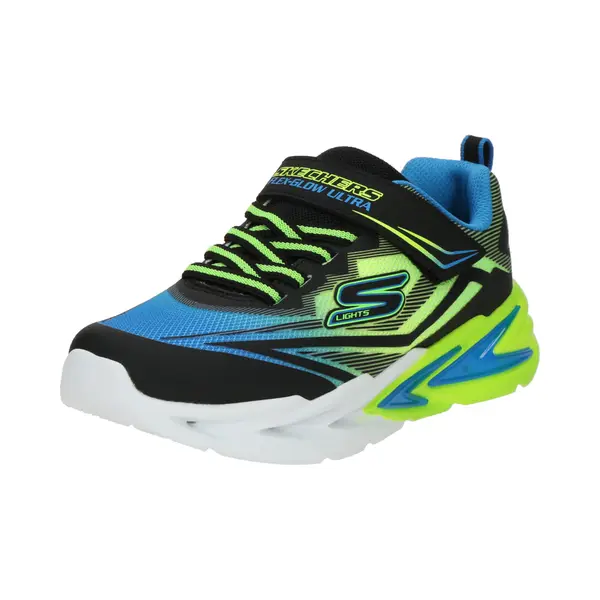 Skechers Flex-Glow Ultra Shoes Black Blue Green Boys - 34 thumbnail