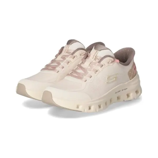 Skechers Damen Glide-Step Pro Pure Motion Slip-InTurnschuhe, Natural Mesh/Brown Trim, 39.5 Eu thumbnail