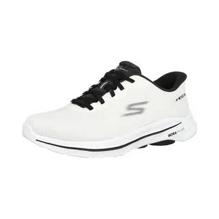 Skechers Women's Go Walk 8 Nadia Sneaker, White Textile/Black Trim, 6 Uk