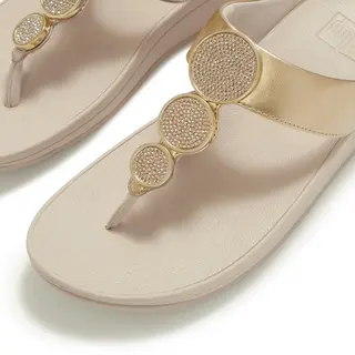 Fitflop For Woman. HJ1-675 Gold Halo Bead Sandals (7), 3 To 5 Cm, None, Casual