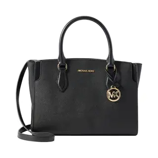 Michael Michael Kors Mk Henkeltasche Becca Medium Aus Saffianleder - Schwarz - Michael Kors