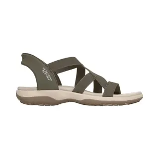 Skechers Women's Reggae Slim Stretch Flex Sandals, Olive Knit Gore, 3 Uk