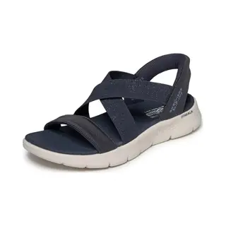 Skechers Sandales Plates Go Walk Flex Glimmer Up Pour Femme, Bleu Marine, 42 Eu