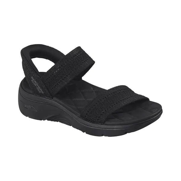 Skechers Slip Ins Arch Fit Go Walk Sandal Bbk Black Womens Comfortable Sandals 140844 In A Plain Textile In Size 7 thumbnail