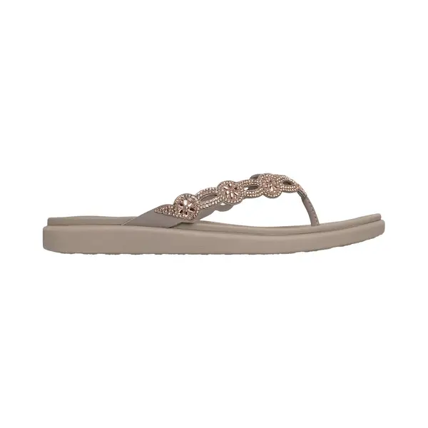 Skechers Women's Meditation Luxe - Rhinestone Laser Cut Trainers, Taupe, 6 Uk thumbnail
