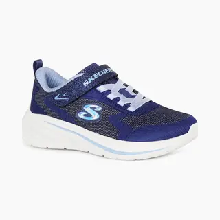 Skechers Mädchen Wave 92 Turnschuhe, Navy Textile Light Blue Trim, 34 Eu