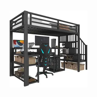 Merax Slaapbank 90x190 Cm - Eenpersoonsbed Met Bedbodem - Kinderbed Met Lade-opbergvakken - Grijs - Zonder Matras