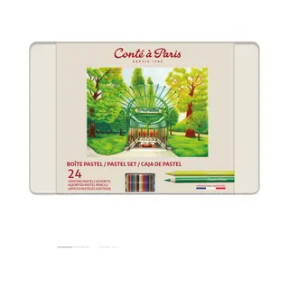 Conté à Paris Conte A Paris Pastel Pencil Set - Assorted , Black/Green/Grey/Yellow, (Set Of 24)