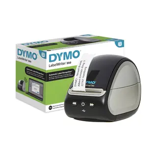 Dymo LabelWriter 550 Labelprinter | Labelmaker met direct thermisch printen | Automatische labelherkenning | Drukt adreslabels, verzendlabels, barcodelabels af en meer | Tweepolige Eu-stekker