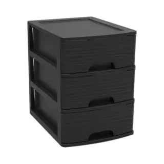 Eda Ladekast/bureau Organizer A5 - 3x Lades Stapelbaar - Zwart - L19 X B26 X H25 Cm - Ladeblokken