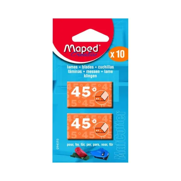 Maped - 45° Afgeschuinde Snijmessen Voor MatCutter En Advanced MatCutter Snijgereedschap - Doos Met 10 Reservemesjes thumbnail