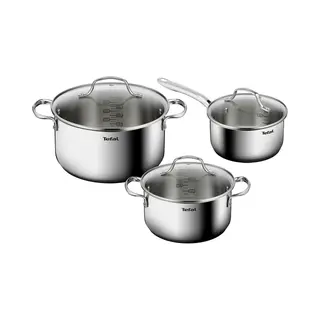 Tefal H816S6 Infinite 6-delige pannenset steelpan 16 cm, kookpannen 20/24 cm