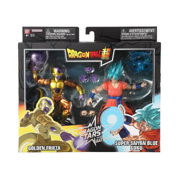 Dragon Ball Dragon Stars Battle Pack | Super Saiyan Blue Goku Vs Golden Frieza Action Figures | 2 X 12cm Articulated Dragon Ball Figures | Bandai thumbnail