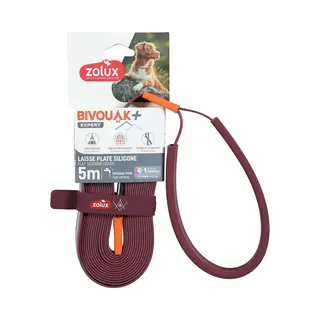Zolux Bvk Sleeplijn Plat Siliconen Rood (Hond, Hondensport), Kraag + Leiband