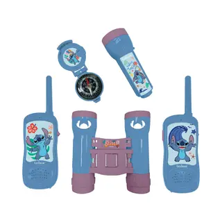 Lexibook, Disney Stitch, Adventurer Set For Children, Walkie-Talkies 120m, Binoculars, Compass, Torchlight, Blue/purple, RPTW12D